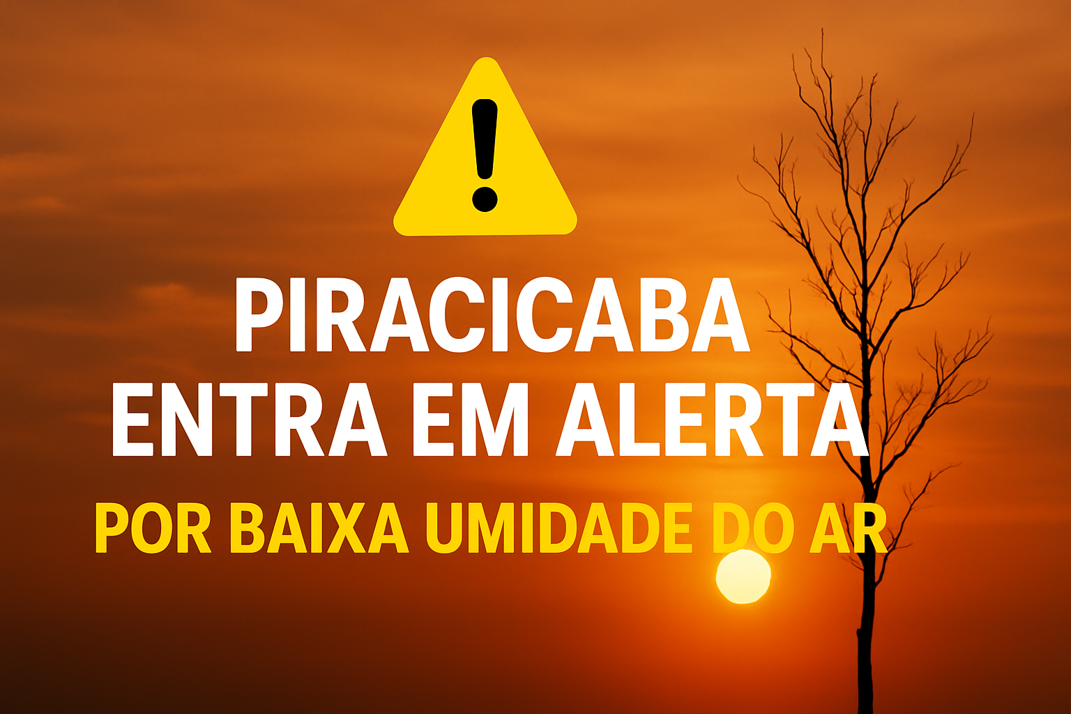 Piracicaba em alerta por baixa umidade do ar até terça-feira